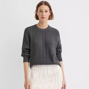 NWOT gray cable knit LOFT sweater